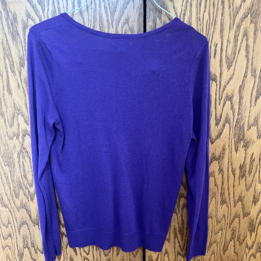 New York & Company sweater purple cardigan size medium - Picture 3 of 3